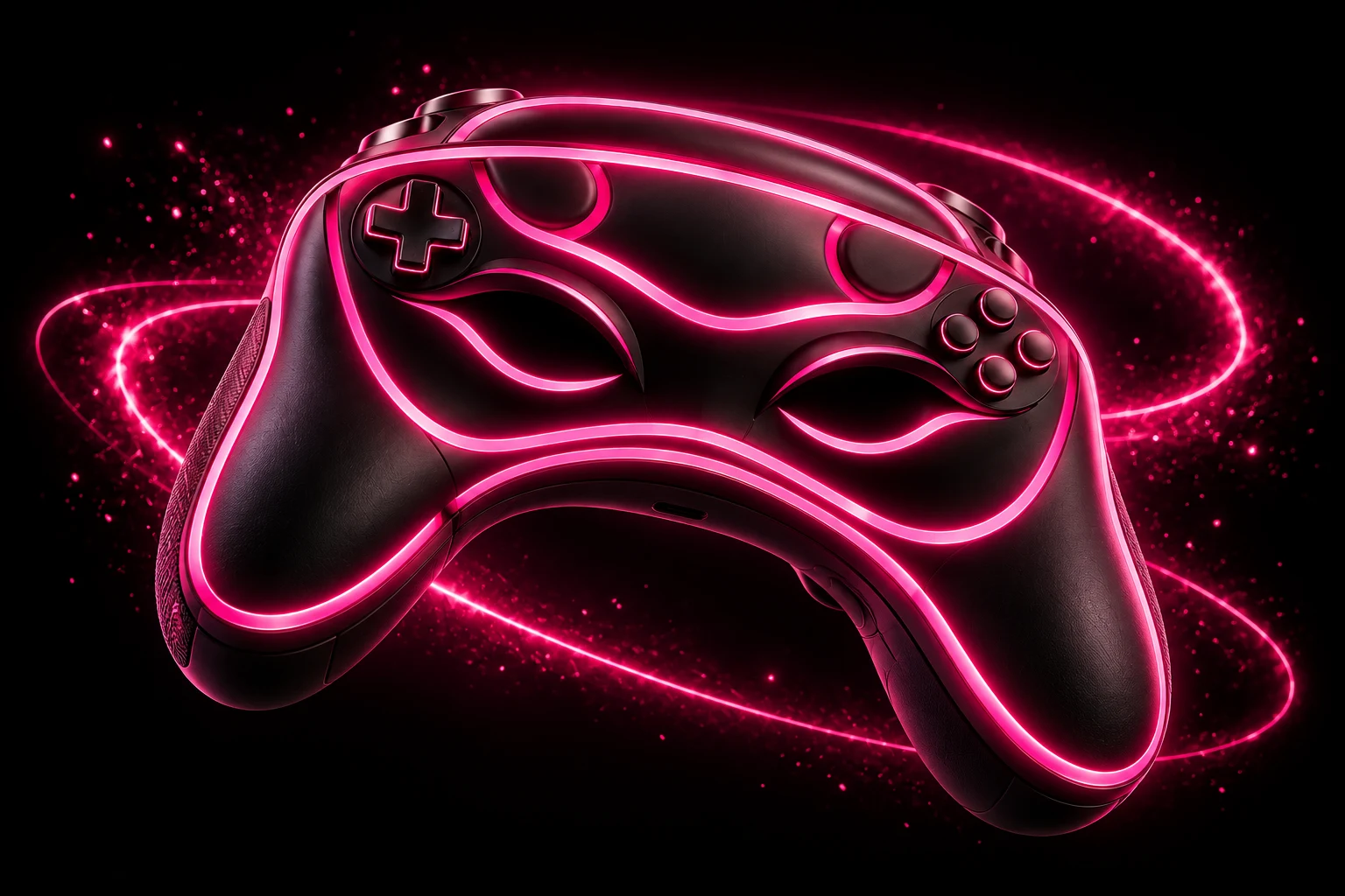 Sculpted neon pink Gamers After Dark controller